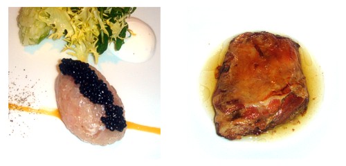 Tartar de lubina con caviar de arenque & Espaldita de cordero