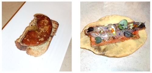 Brioche con foie  &  Tosta de sardina ahumada