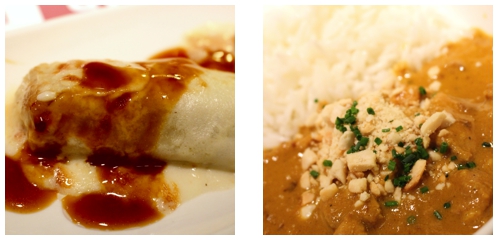 Canelón de pollo  &  Curry thai